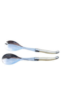 Laguiole Salad Server Set of 2 Pc 10"  Mother Of Pearl Handles Made In France